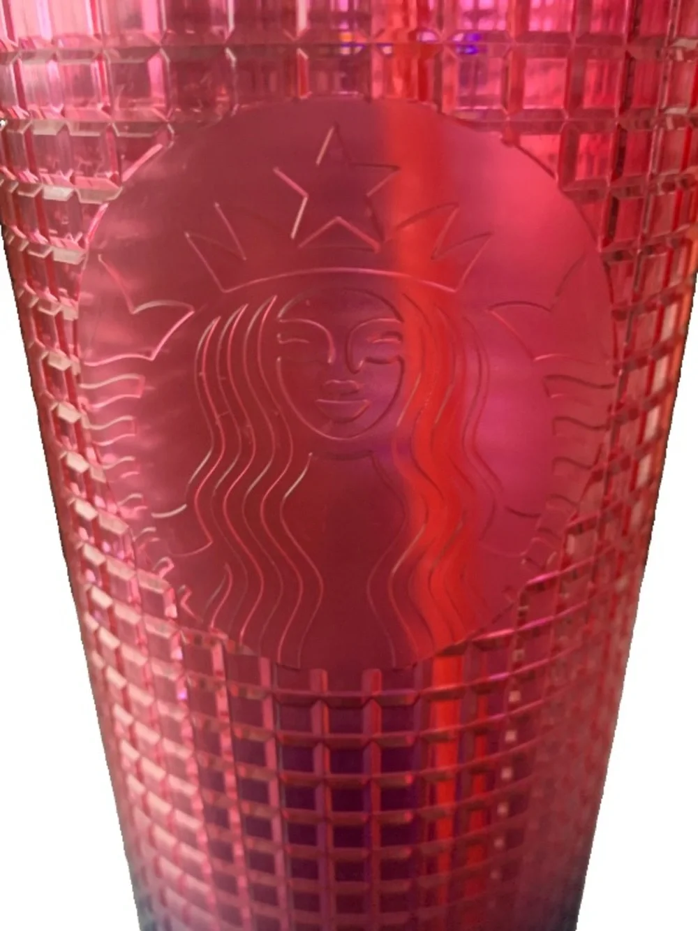 New NOS Starbucks 2022 Gradient Ombre Watermelon Pink Purple 24Oz Tumbler Straw